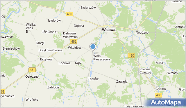 Mapa Polski Targeo, mapa Wola Kleszczowa, Wola Kleszczowa na mapie Targeo