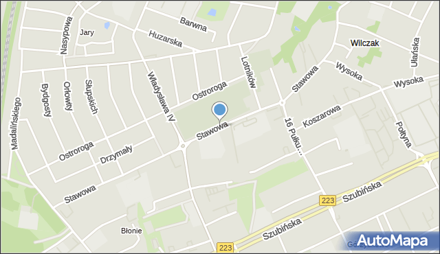 Bydgoszcz, Stawowa, mapa Bydgoszczy
